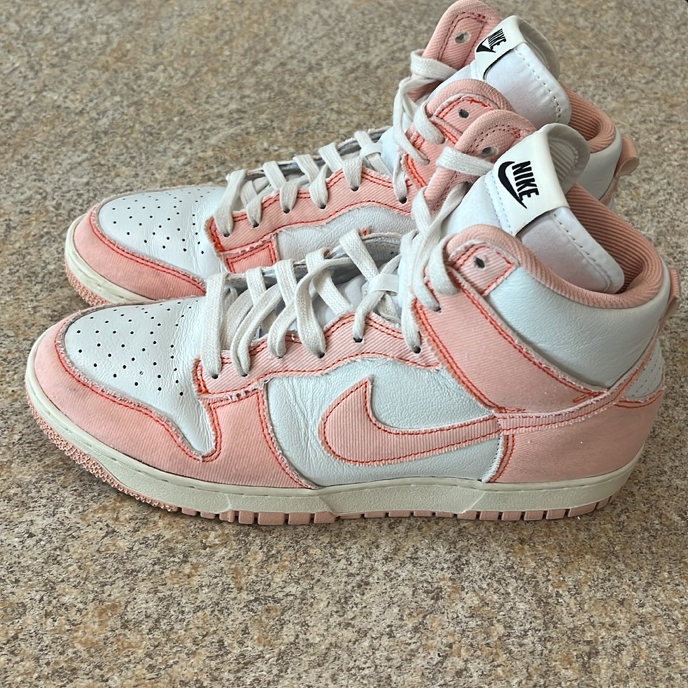 Nike Women's Dunk High 1985 - White and Pink Size 10 - Picture 7 of 10